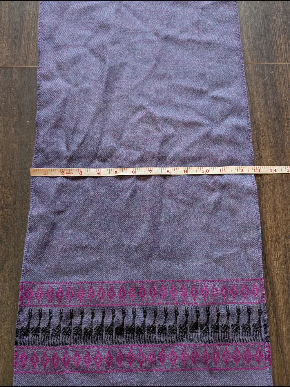 BABY ALPACA Made In Peru Knit Animal Pattern Fringe Scarf